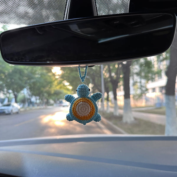 Crochet Cute turtle Car Accessories Hanging Ornament   and Pendant for Car Rear View Mirror Interior Decoration
