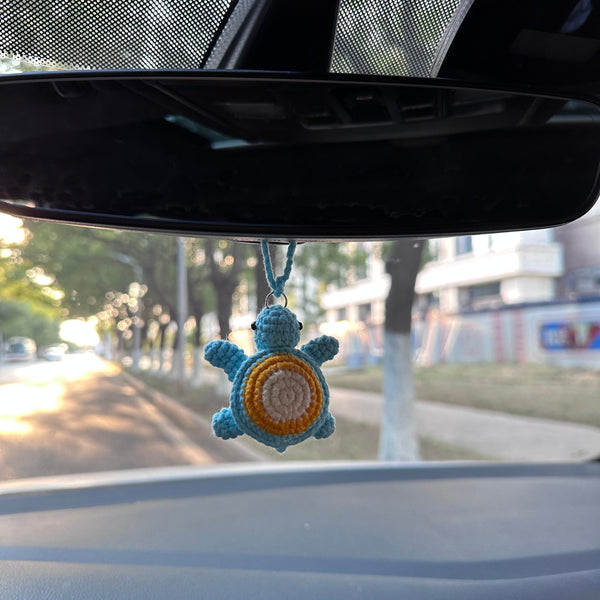 Crochet Cute turtle Car Accessories Hanging Ornament   and Pendant for Car Rear View Mirror Interior Decoration