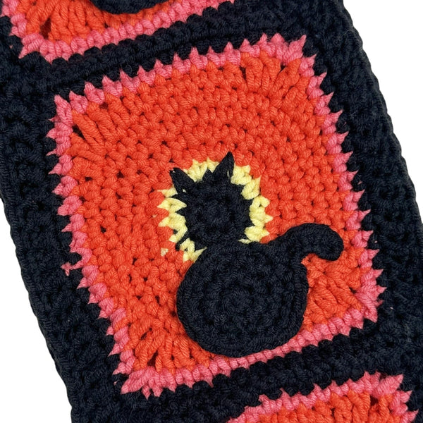 Handmade Crochet  Vintage Cute Black Cat Steering Wheel Covers Universal 14-15 inch for Women and Men,New Car Gift,Handmade Gift,Gift for her