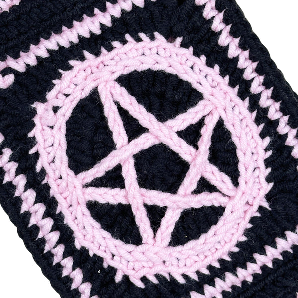 Handmade Crochet vintage star Steering Wheel Cover for Women Girl, Cute Colorful Flower Seat Belt Cover, Car Interior Accessories Decorations.