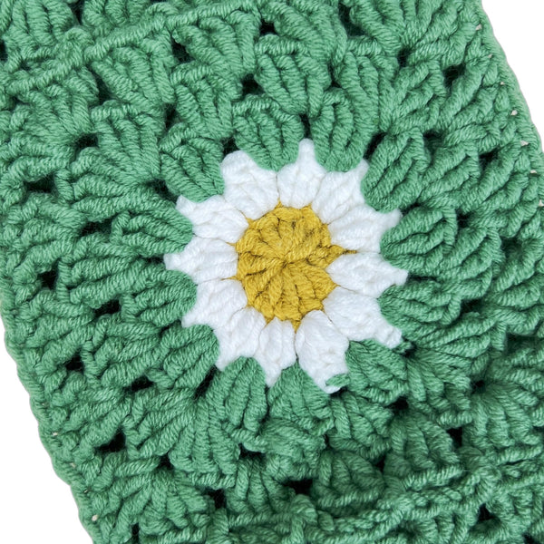 Handmade Crochet light Green Daisy Steering Wheel Covers Universal 14-15 inch for Women and Men