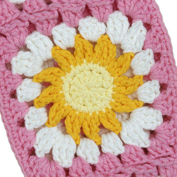 Handmade Crochet Pink Sun and moon Steering Wheel Cover for Women Girl, Cute Flower Seat Belt Cover, Car Interior Accessories Decorations,new car gift