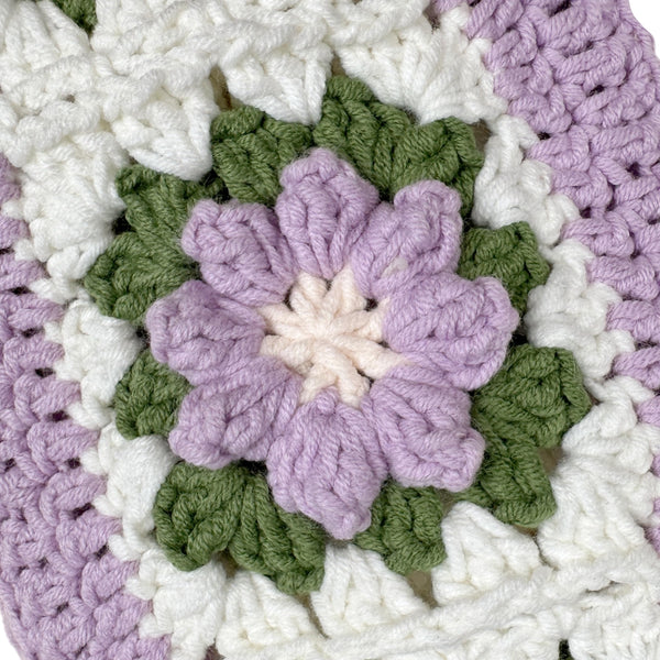 Handmade Crochet  Green and Purple flower Steering Wheel Covers Universal 14-15 inch for Women and Men,New Car Gift,Handmade Gift,Gift for her