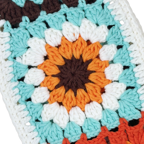 Handmade Crochet vintage multicolor sunflower Steering Wheel Cover for Women Girl, Cute Flower Seat Belt Cover, Car Interior Accessories Decorations,new car gift