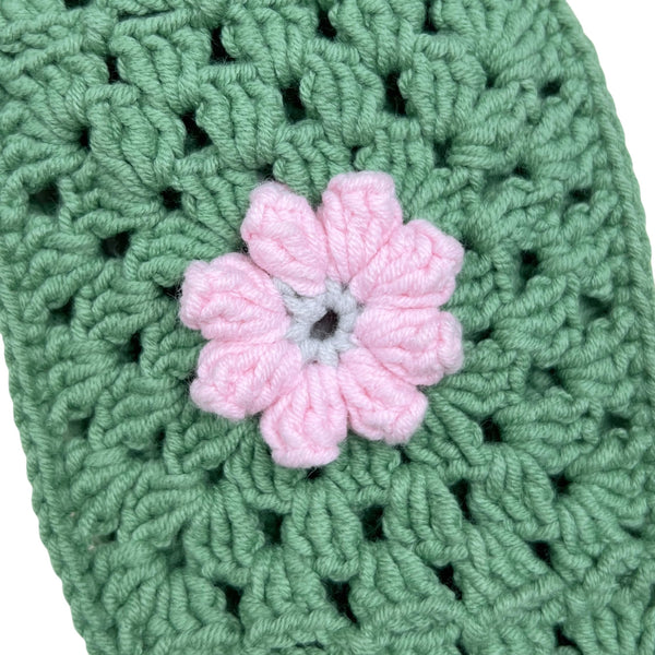 Handmade Crochet Cute Pink Daisy Steering Wheel Covers Universal 14-15 inch for Women and Men