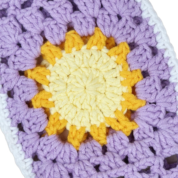 Handmade Crochet Purple Sun Steering Wheel Cover for Women Girl, Cute Flower Seat Belt Cover, Car Interior Accessories Decorations,new car gift