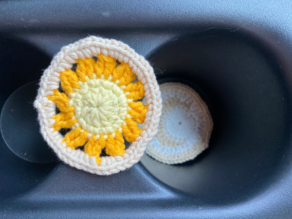 Sun Moon Crochet Car Steering Wheel Cover, Sun Moon Safety Steering Wheel, Gift for Her, Car Accessories, Christmas,Valentine's Day Gifts