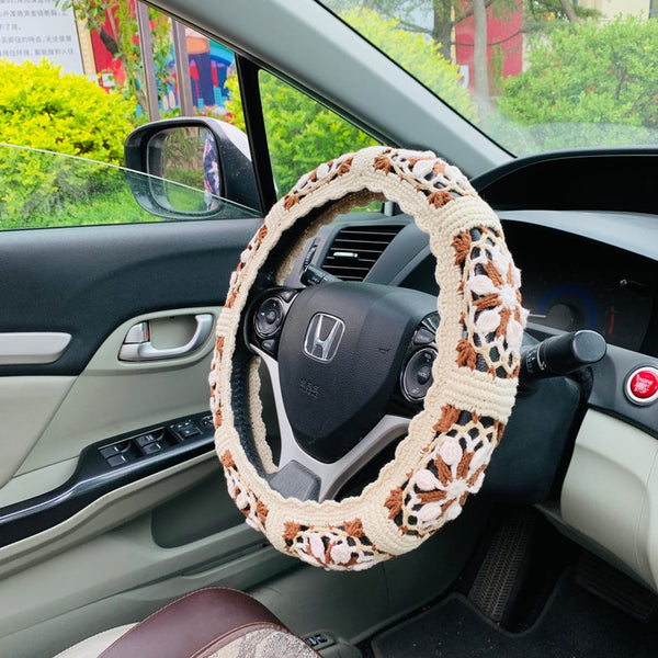Steering Wheel Cover for women, Crochet cute Car interior decor kawaii Car Accessories decorations