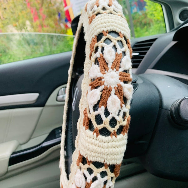 Steering Wheel Cover for women, Crochet cute Car interior decor kawaii Car Accessories decorations