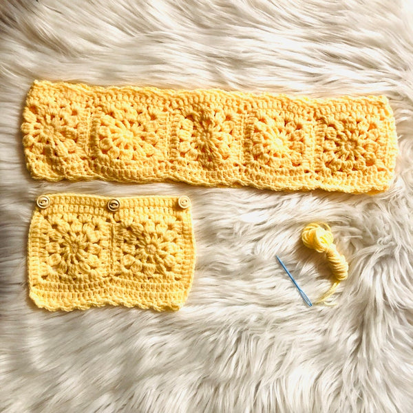 Steering Wheel Cover for women, Crochet Light Yellow flower seat belt Cover, Car Accessories decorations
