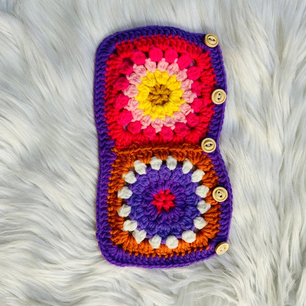 Steering Wheel Cover for women, Crochet cute pink purple colorful flower seat belt Cover, Car Accessories decorations