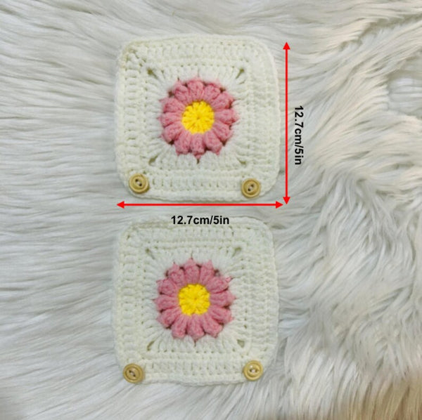Steering Wheel Cover Crochet puff flower, Handmade unique Car Accessories interior decorations for women Gift