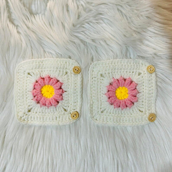 Steering Wheel Cover Crochet puff flower, Handmade unique Car Accessories interior decorations for women Gift