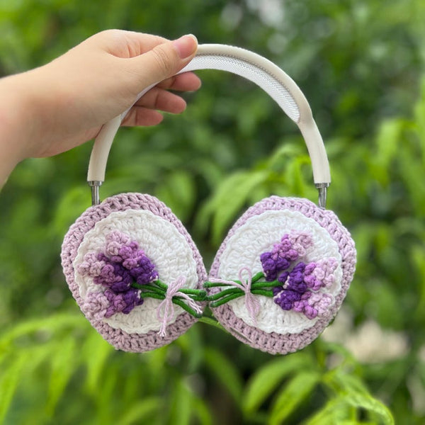 Crochet Lavender Headphone Cover,crochet airpod max cover,sony xm4,sony xm5,sony xm6,Music Lovers,Handmade Gifts,any headphone model