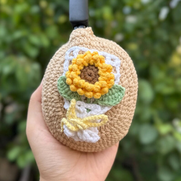 Sunflower bouquet sony xm5 accessories,crochet handmade airpod max cover,bose headphone cover,sony xm4 cover,headphone cover,Music Lovers