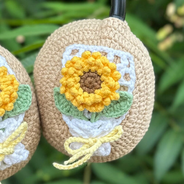 Sunflower bouquet sony xm5 accessories,crochet handmade airpod max cover,bose headphone cover,sony xm4 cover,headphone cover,Music Lovers