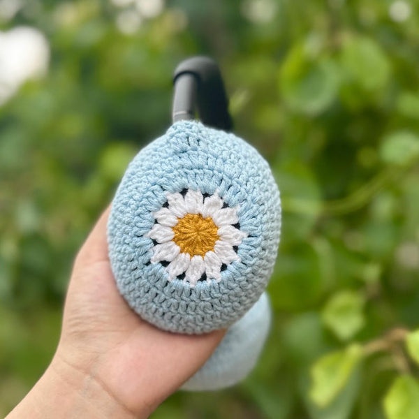 Crochet Daisy Headphone Cover,crochet airpod max cover,sony xm4,sony xm5,sony xm6,Music Lover,Handmade Gifts,any headphone model