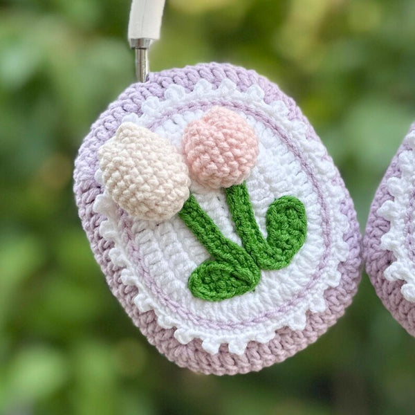 Tulip crochet handmade airpod max cover,bose headphone cover,sony xm5 accessories,sony xm4 cover,headphone accessories,Music Lovers