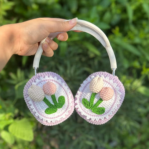 Tulip crochet handmade airpod max cover,bose headphone cover,sony xm5 accessories,sony xm4 cover,headphone accessories,Music Lovers