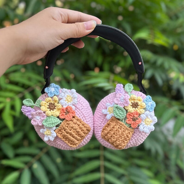Sunflower bouquet sennheiser momentum4 covers,crochet handmade airpod max cover,bose headphone cover,sony xm5 accessories,sony xm4 cover