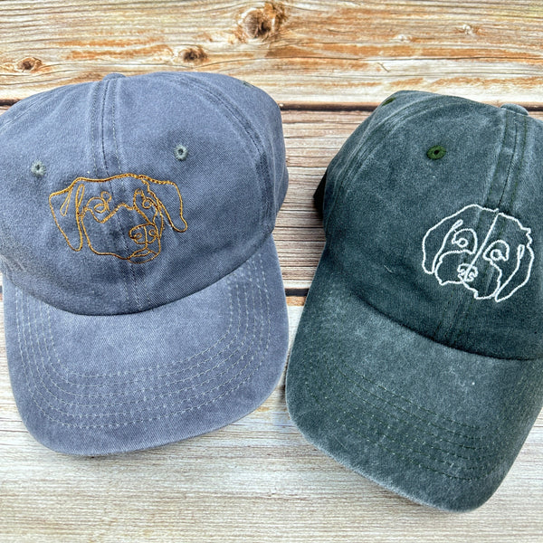 Embroidered pet line hat, Using Pet Photo, Personalized Dog Hat ,Custom Cat Hat, Custom Pet Cap Dog Hat, Custom Dog Baseball Cap,Dog Mom Hat