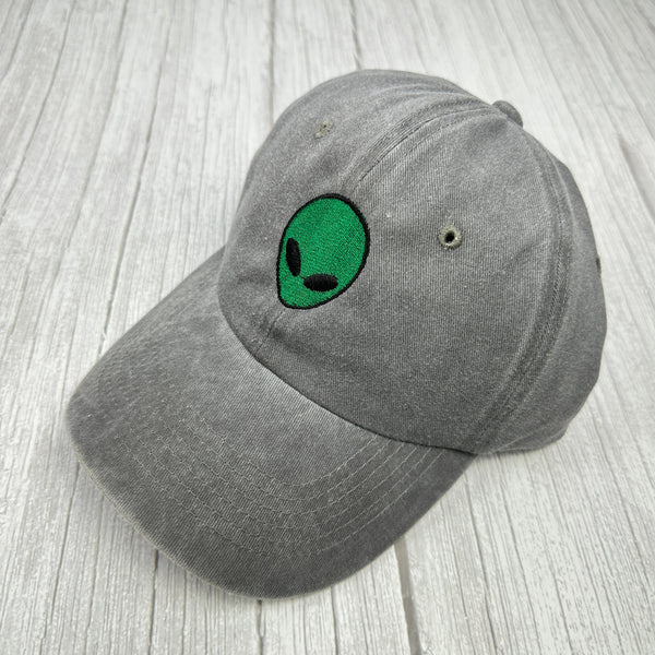 Green Alien Outer Space Baseball Cap Embroidered Cotton Adjustable Dad Hat,Glow In The Dark Alien Head Baseball Hat ,Gifts