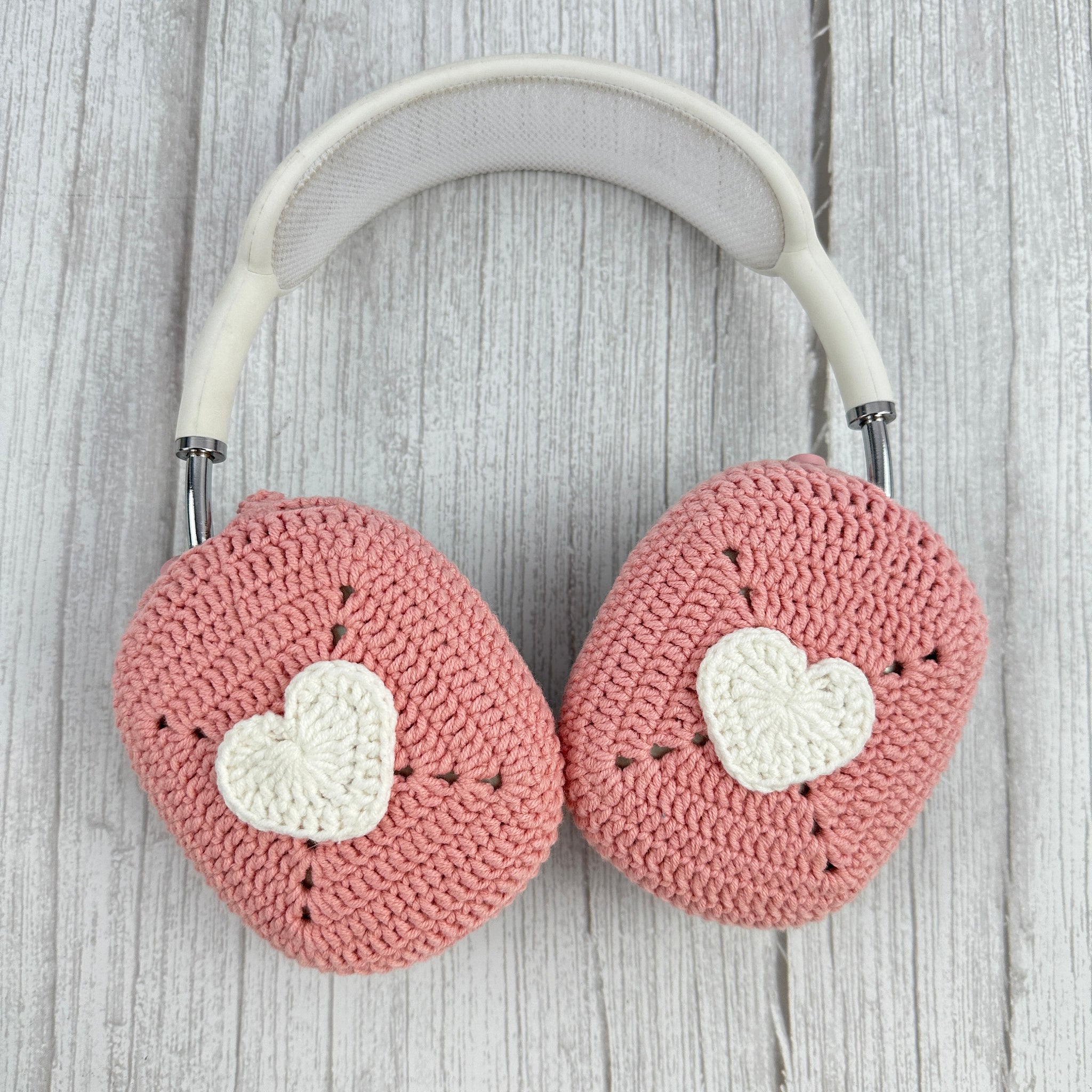 Crochet Airpods Max Headphone Covers | Crochet Pink AirPods Max Case |Hearts Design|AirPod Max Cover | Handmade |Sony XM5 Cover