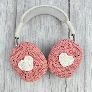 Crochet Airpods Max Headphone Covers | Crochet Pink AirPods Max Case |Hearts Design|AirPod Max Cover | Handmade |Sony XM5 Cover