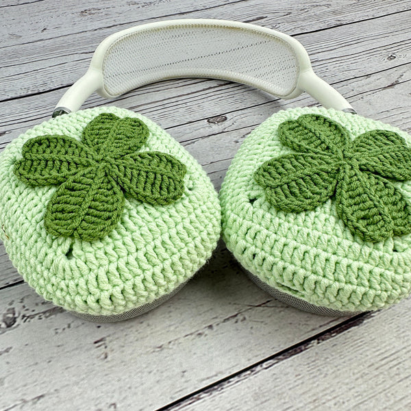 Four Leaf Clover Crochet Airpods Max Headphone Cover | Crochet AirPods Max Case | AirPod Max Case | Handmade | Gift for Her