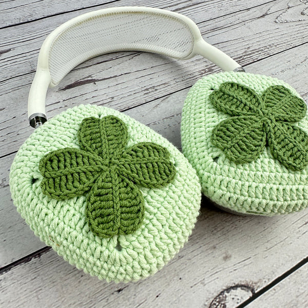 Four Leaf Clover Crochet Airpods Max Headphone Cover | Crochet AirPods Max Case | AirPod Max Case | Handmade | Gift for Her