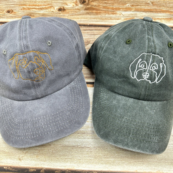 Embroidered pet line hat, Using Pet Photo, Personalized Dog Hat ,Custom Cat Hat, Custom Pet Cap Dog Hat, Custom Dog Baseball Cap,Dog Mom Hat