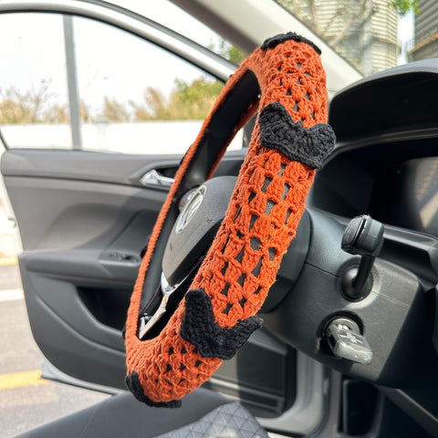 Bat Crochet car steering wheel cover,Steering wheel cover,Bat seat belt Cover,Cute Steering Wheel Cover,Woman Car Accessories,Halloween gift