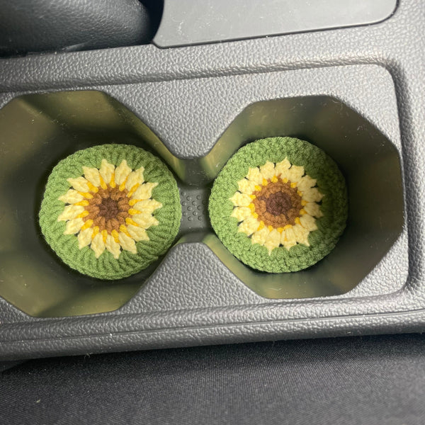 Handmade Sunflower Steering Wheel Cover,Crochet Steering Wheel Cover,Flower seat belt Cover,Cute Wheel Cover,Car Accessories,Mother's Day